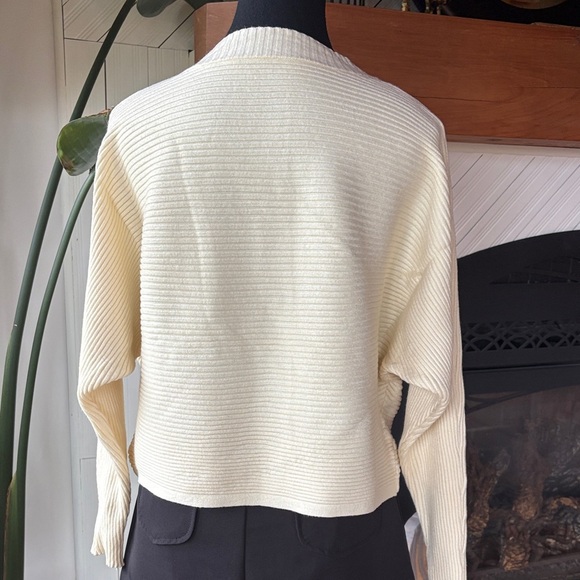 Cream Button-Up Batwing Cardigan - Picture 4 of 7